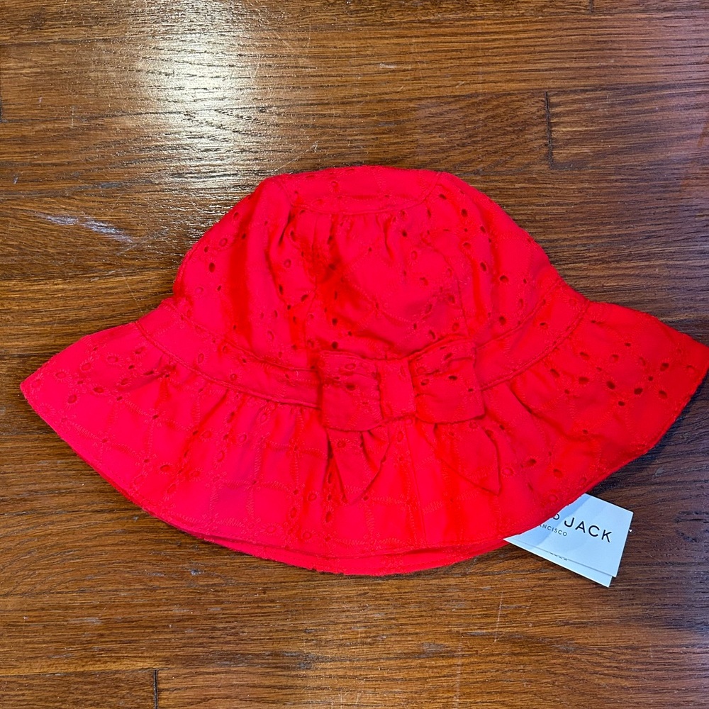 NWT Janie and Jack Baby girl Red bucket hat